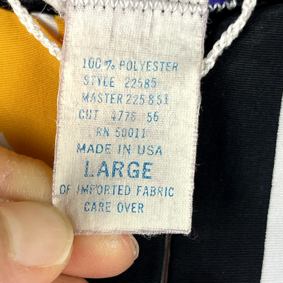 Vintage David Brown Saks Fifth Ave House Dress Womens Large Floral Stripe Artsy - Picture 8 of 16